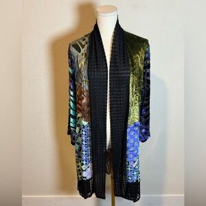 NWT Aris A Multicolor Velvet Burnout Patchwork Jacket size Small